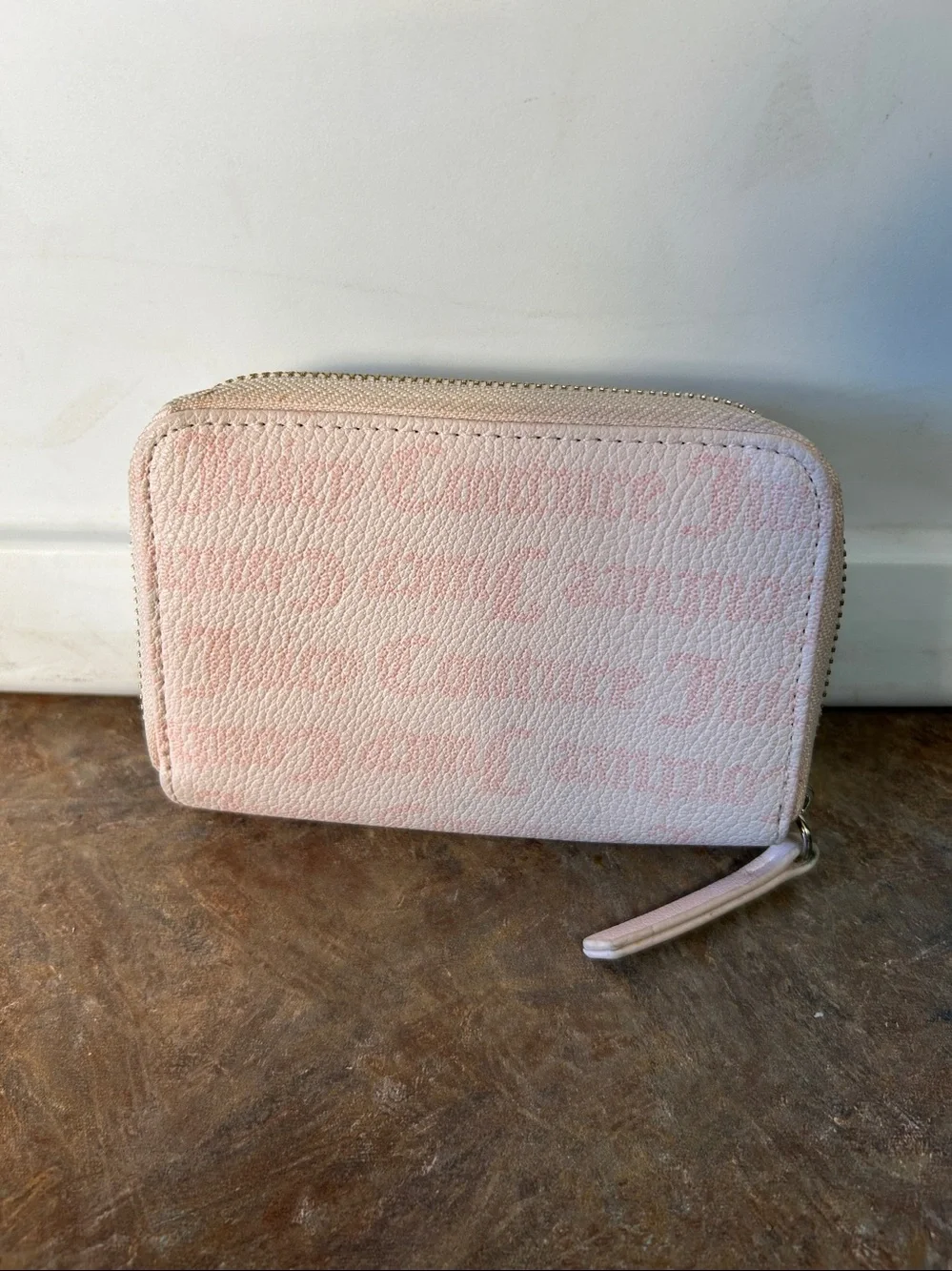 Juicy Couture Pink Rhinestone Zip Around Wallet